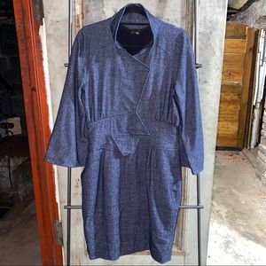 Fendi Marled Wool Navy Midnight Blue Dress